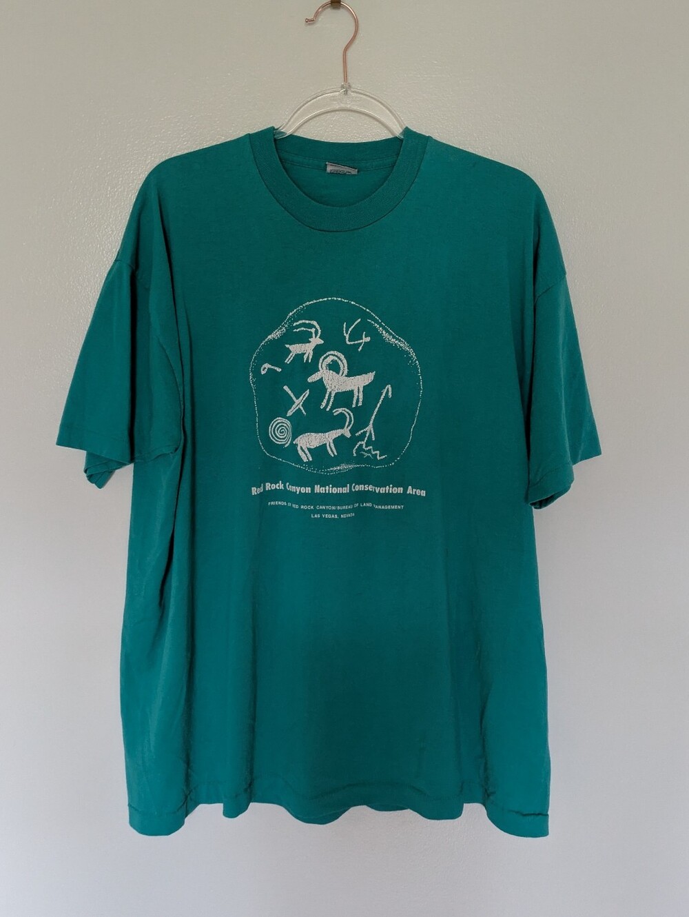 Vintage Red Rock Canyon Conservation Area Tee Shirt Single Stitch Teal XXL